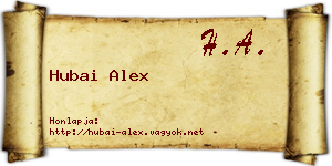 Hubai Alex névjegykártya