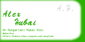 alex hubai business card